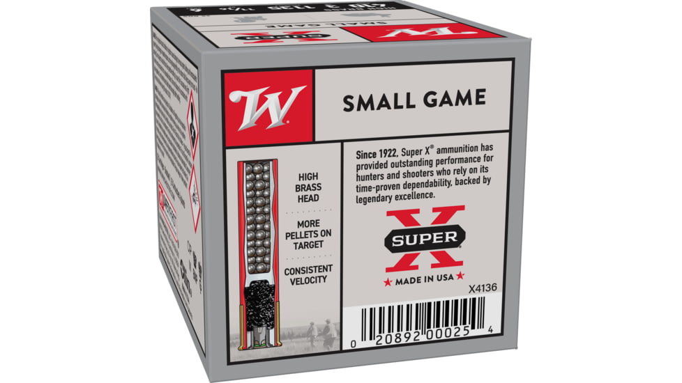 Winchester Super-X Shotshell 410 Bore 11/16 oz 3in Centerfire Shotgun Ammo, 25 Rounds, X4136