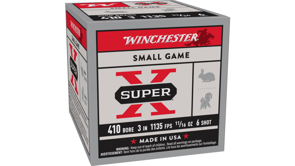 Winchester Super-X Shotshell 410 Bore 11/16 oz 3in Centerfire Shotgun Ammo, 25 Rounds, X4136