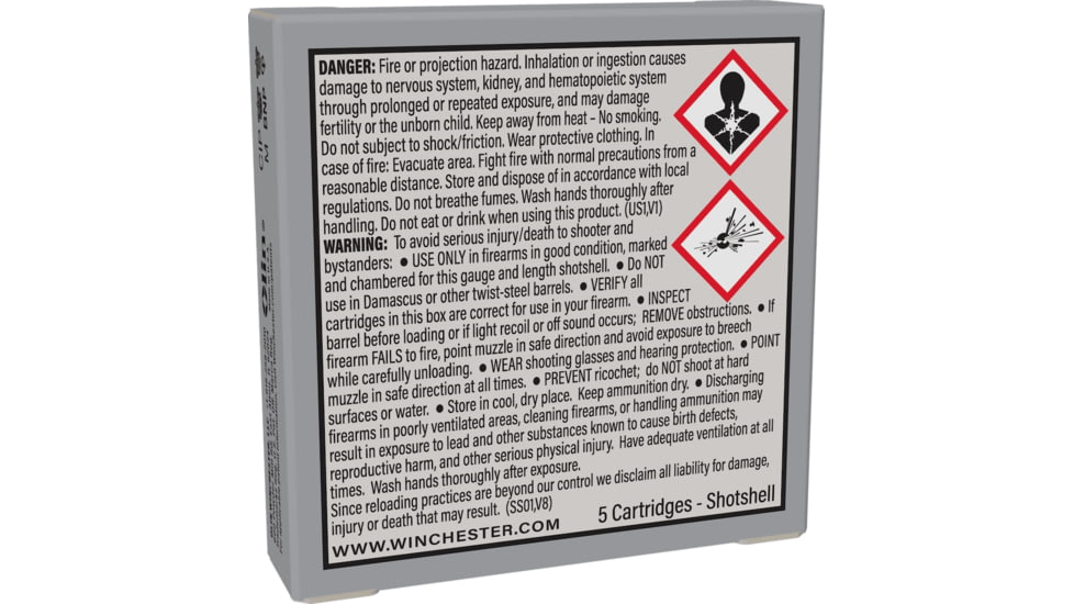 Winchester Super-X Shotshell 410 Bore 3 Pellets 2.5in Centerfire Shotgun Buckshot Ammo, 5 Rounds, XB41000