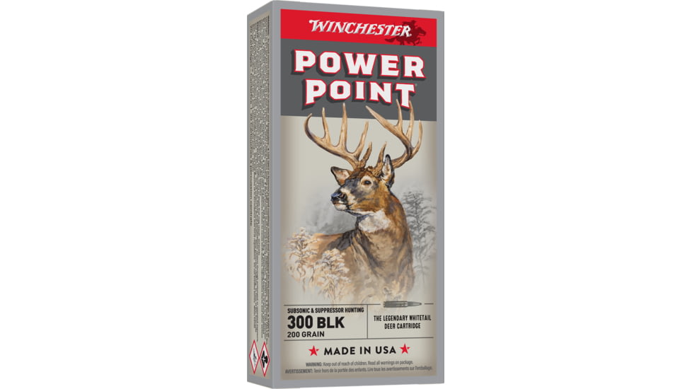 Winchester SUPER X SUBSONIC EXPANDING .300 AAC Blackout 200 grain Copper Plated Hollow Point Centerfire Rifle Ammo, 20 Rounds, X300BLKX