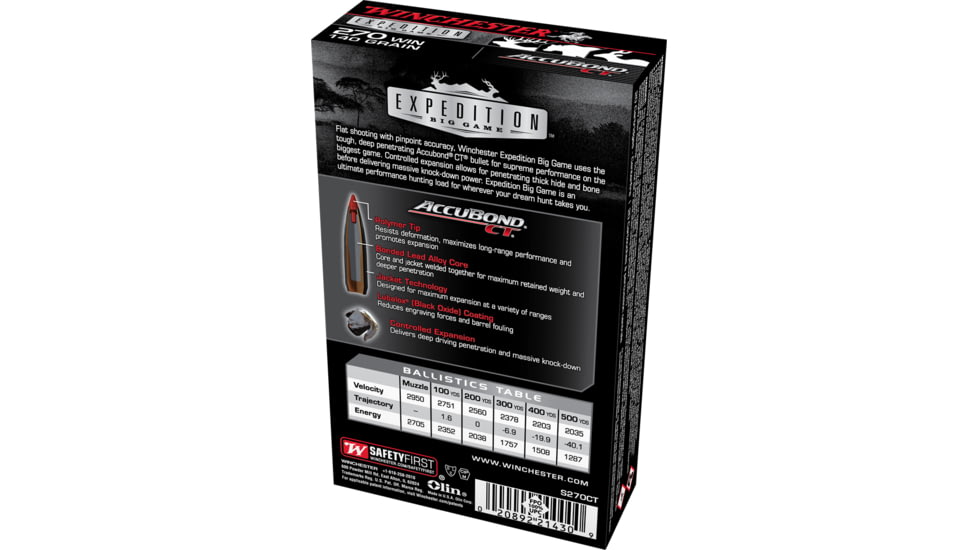 Winchester Supreme 270 Win 140 gr AccuBond CT S270CT, S270CT