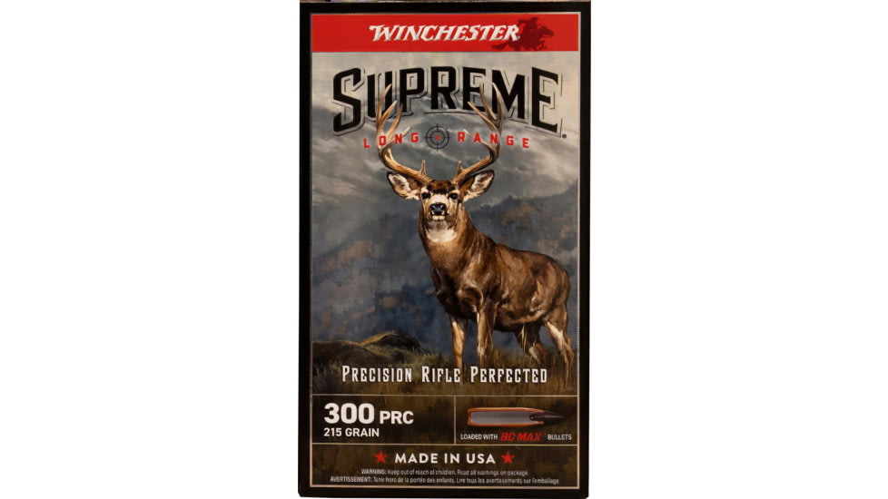 Winchester Supreme Long Range .300 PRC 195 Grain Jacketed Soft Point Rifle Ammo, 20 Rounds, S300PBC