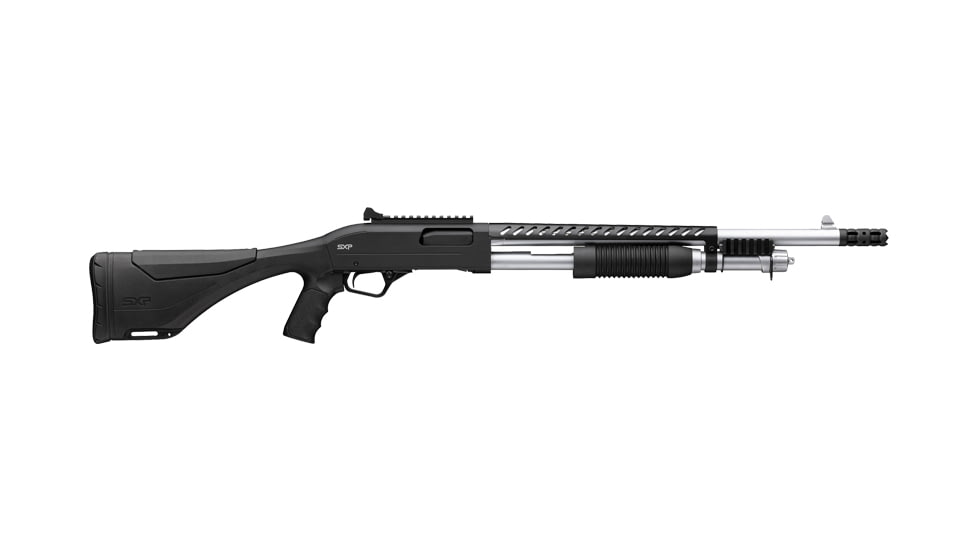 Winchester SXP Defender Marine Pistol Grip 3in Field Pump Shotgun, 12 Gauge, 18in BBL, Synthetic Black Stock, Blade Front Sight, Marine Nickel, 512464395