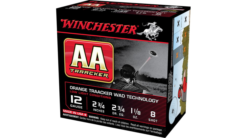 Winchester TrAAcker 12 Gauge 1 1/8 oz 2.75in Centerfire Shotgun Ammo, 25 Rounds, AA128TB