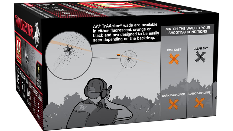 Winchester TrAAcker 12 Gauge 1 1/8 oz 2.75in Centerfire Shotgun Ammo, 25 Rounds, AA129TB