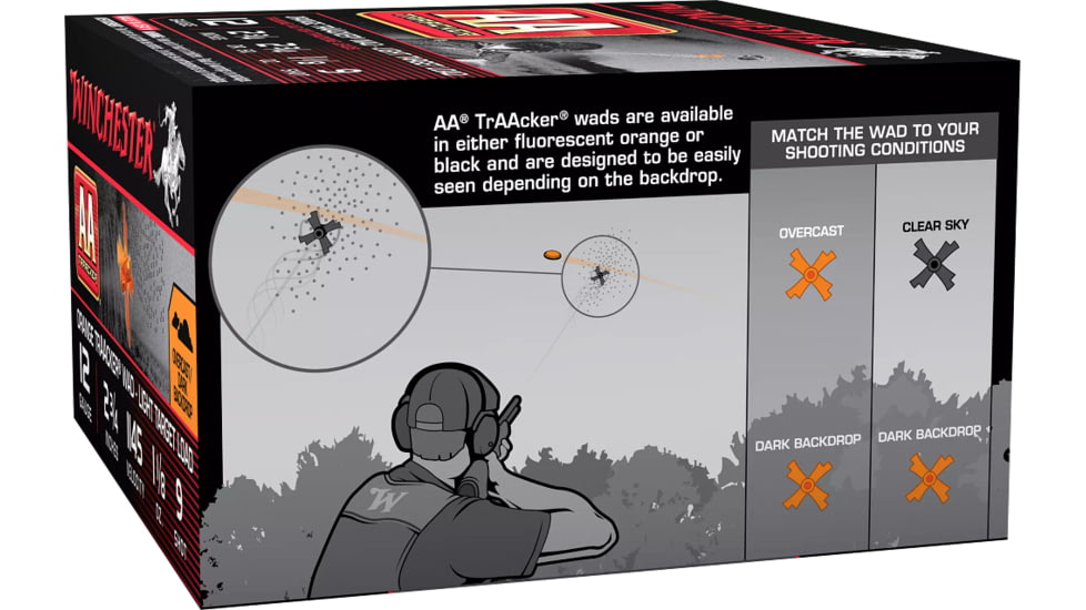 Winchester TrAAcker 12 Gauge 1 1/8 oz 2.75in Centerfire Shotgun Ammo, 25 Rounds, AA129TO