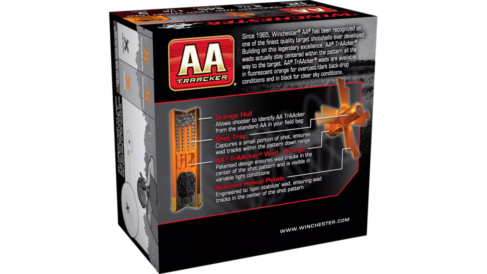 Winchester TrAAcker 12 Gauge 1 1/8 oz 2.75in Centerfire Shotgun Ammo, 25 Rounds, AA129TO