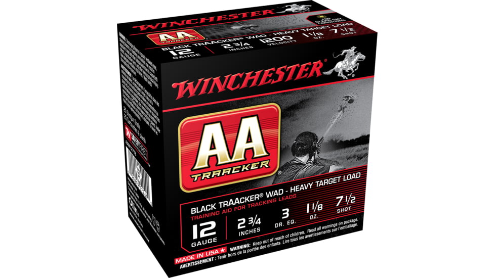 Winchester TrAAcker 12 Gauge 1 1/8 oz 2.75in Centerfire Shotgun Ammo, 25 Rounds, AAM127TB