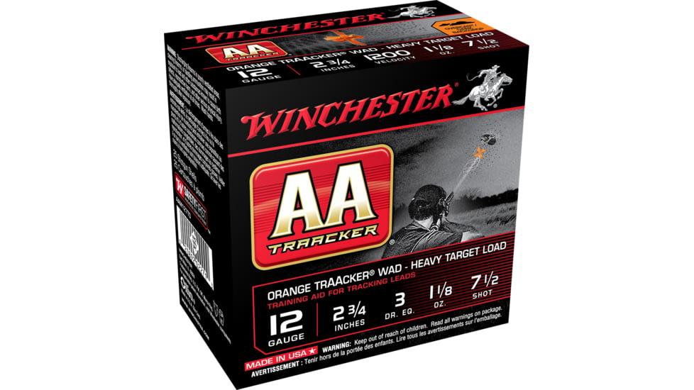 Winchester TrAAcker 12 Gauge 1 1/8 oz 2.75in Centerfire Shotgun Ammo, 25 Rounds, AAM127TO
