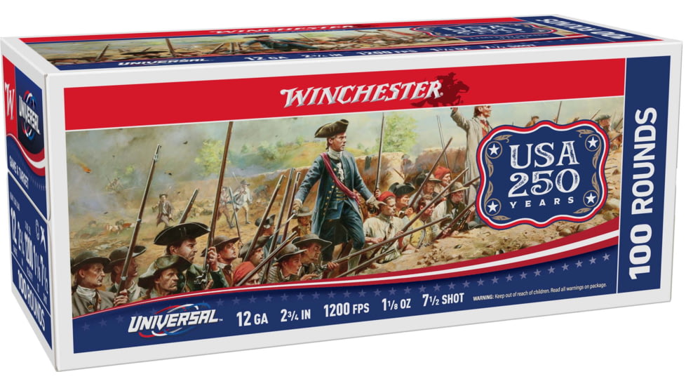 Winchester Universal Light Target 12 Gauge 1 1/8 oz 2 3/4 in Shotgun Ammo, #7.5, 100 Rounds, 1103459