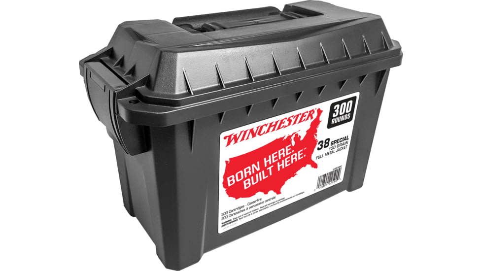 Winchester USA Handgun .38 Special 130 grain Full Metal Jacket Centerfire Pistol Ammo, 300 Rounds, WW38C