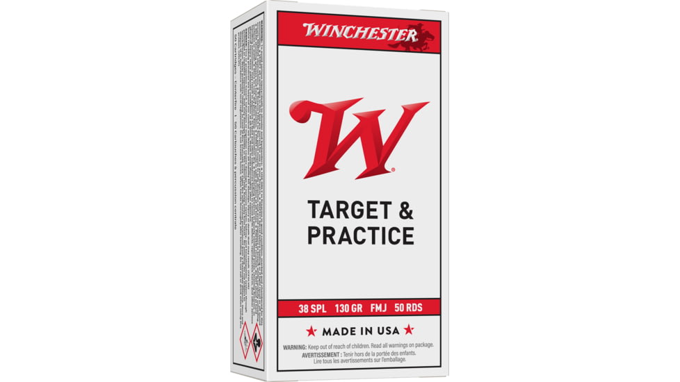 Winchester USA Handgun .38 Special 130 grain Full Metal Jacket Centerfire Pistol Ammo, 500 Round
