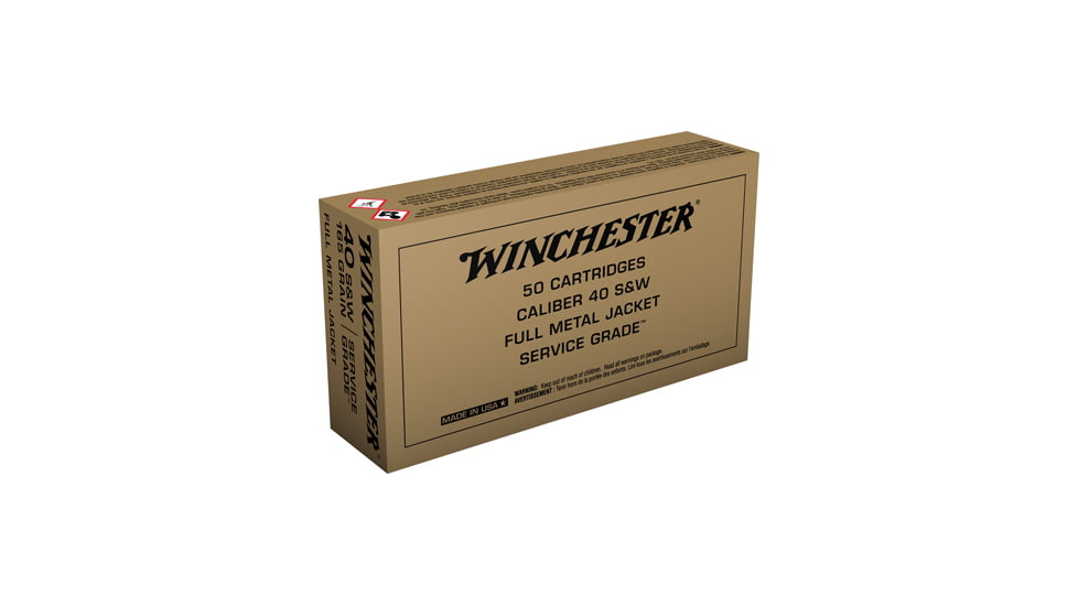 Winchester USA Handgun Ammo, .40 S&amp;W, Full Metal Jacket, 165 grain, 50 Rounds, SG40W