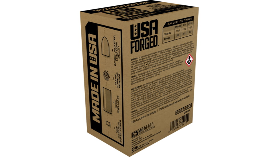 Winchester USA Handgun FORGED 9 mm Luger 115 grain Full Metal Jacket Centerfire Pistol Ammo, 150 Rounds, WIN9S