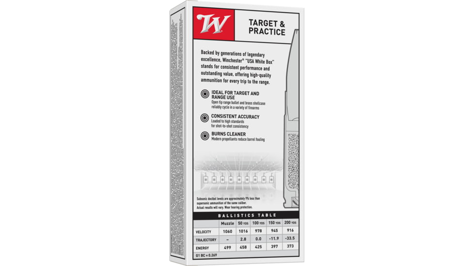 Winchester USA RIFLE .300 AAC Blackout 200 grain Full Metal Jacket Centerfire Rifle Ammo, 20 Rounds, USA300BLKX