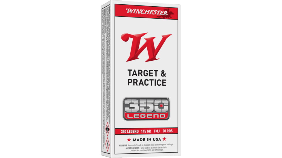 Winchester USA RIFLE .350 Legend 145 grain Full Metal Jacket Centerfire Rifle Ammo, 20 Rounds, USA3501