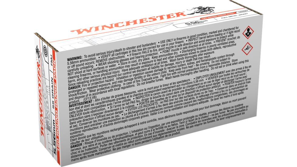 Winchester USA RIFLE 5.56x45mm NATO 55 grain Full Metal Jacket Centerfire Rifle Ammo, 180 Rounds, USA3131W