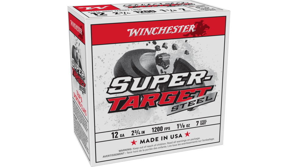 Winchester USA Shotshell, 12 Gauge, 1 1/8 oz, 2 3/4 in, Size 7, Centerfire Shotgun Ammo, 25, TRGT12S7