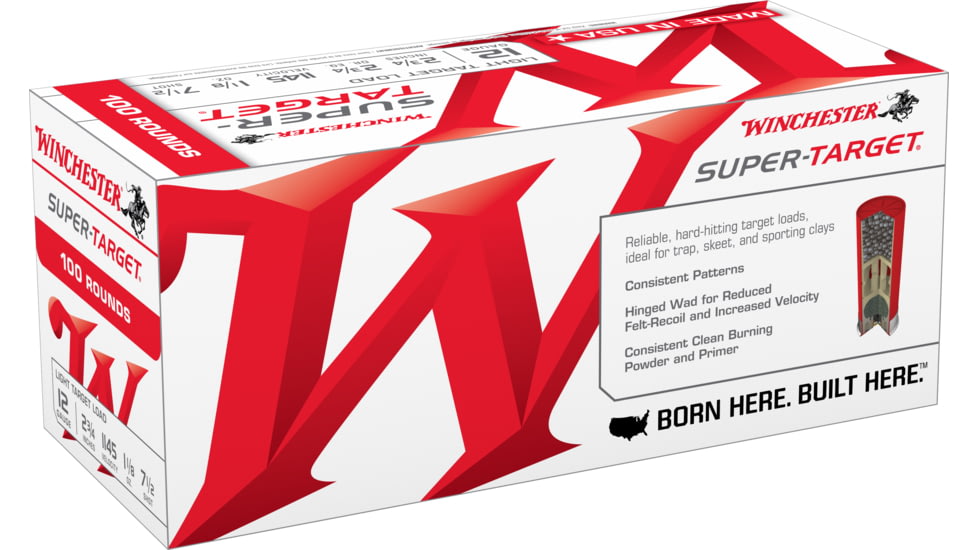 Winchester USA Shotshell 12 Gauge 1 1/8 oz, 2.75in, 7.5 Shot Size, Centerfire Shotgun Ammo, 100 Rounds, TRGT127VP