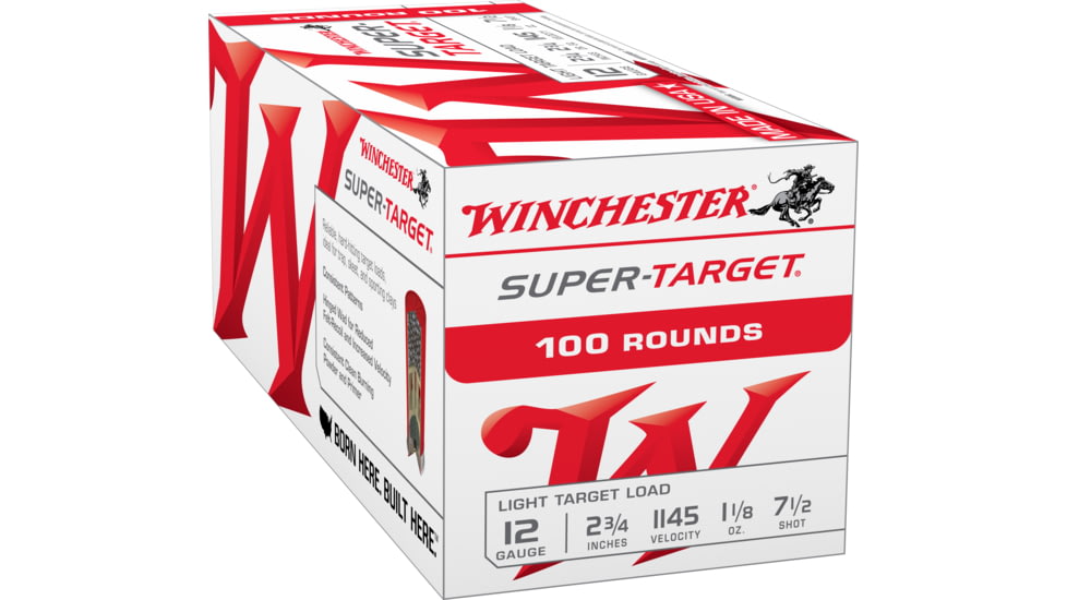 Winchester USA Shotshell 12 Gauge 1 1/8 oz, 2.75in, 7.5 Shot Size, Centerfire Shotgun Ammo, 100 Rounds, TRGT127VP