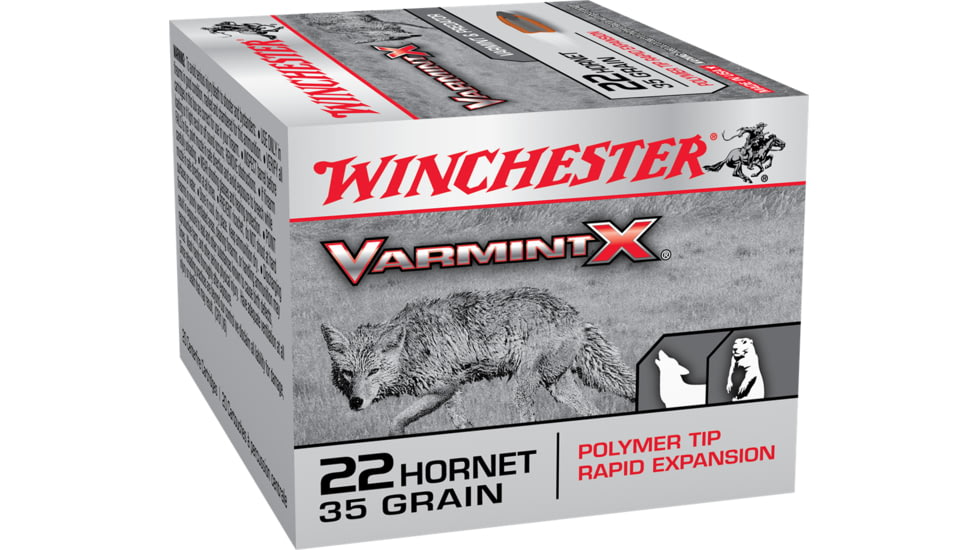 Winchester Varmint X RIFLE .22 Hornet 35 grain Rapid Expansion Polymer Tip Centerfire Rifle Ammo, 20 Rounds, X22P