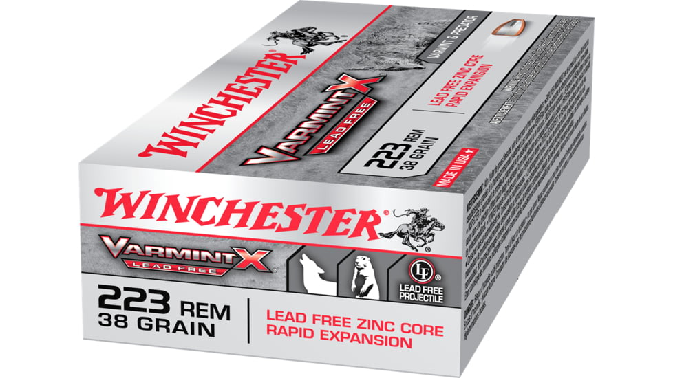Winchester Varmint X RIFLE .223 Remington 38 grain Zink Core Hollow Point Centerfire Rifle Ammo, 20 Rounds, X223PLF