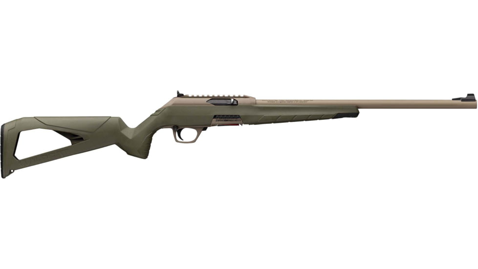 Winchester Wildcat Semi-Auto Rifle, .22 Long Rifle, 18in Barrel, 1-16, Synthetic Green Stock, FDE, 521158102-FRRMPG
