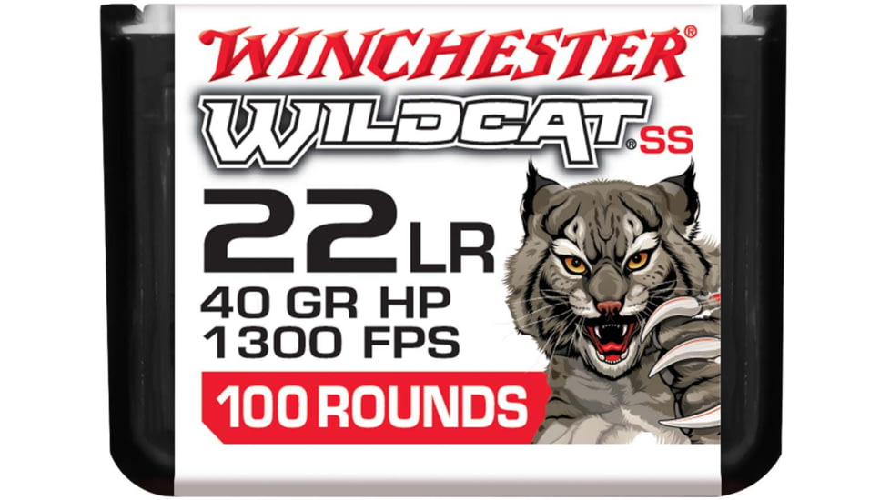 Winchester Wildcat Dynapoint Super Speed .22 Long Rifle 40 Grain Rimfire Ammo, 100 Rounds, WW22LRSSD