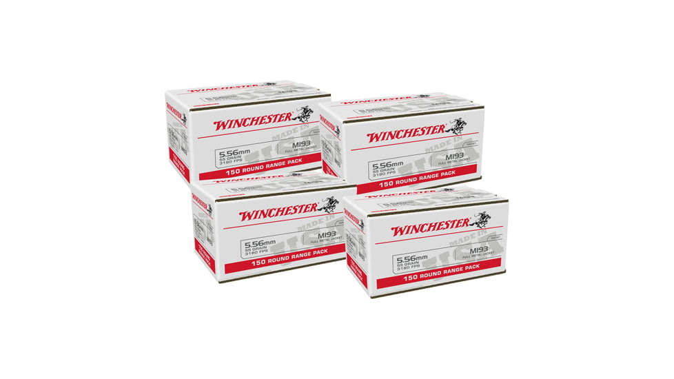 Winchester Win Ammo Usa 5.56x45 Case Lot 55gr. Fmj 600rd Case