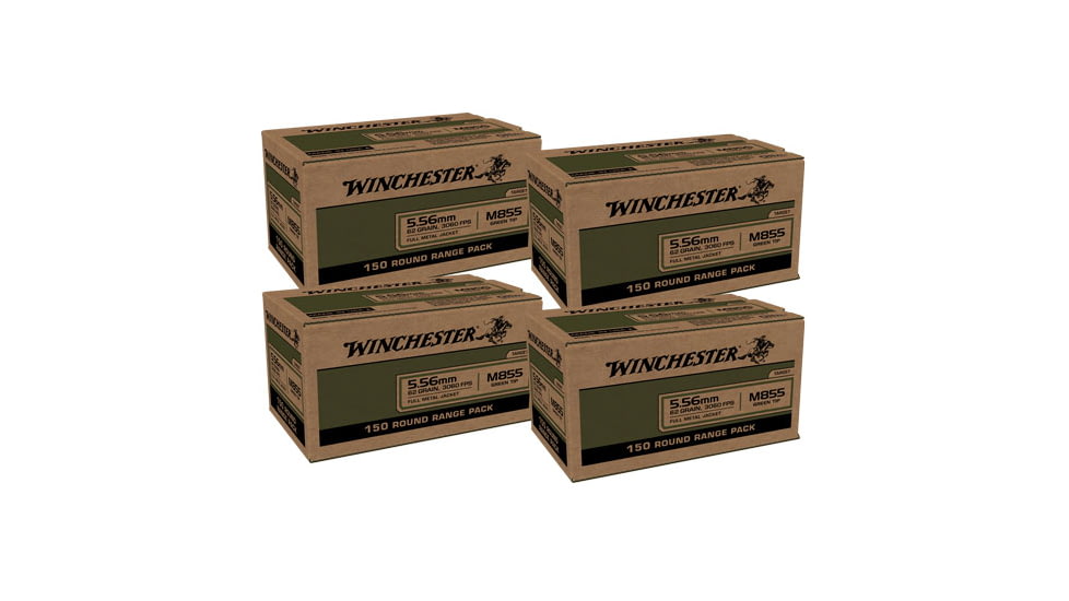 Winchester Win Ammo Usa 5.56x45 Case Lot 62gr. Green Tip 600rd Case