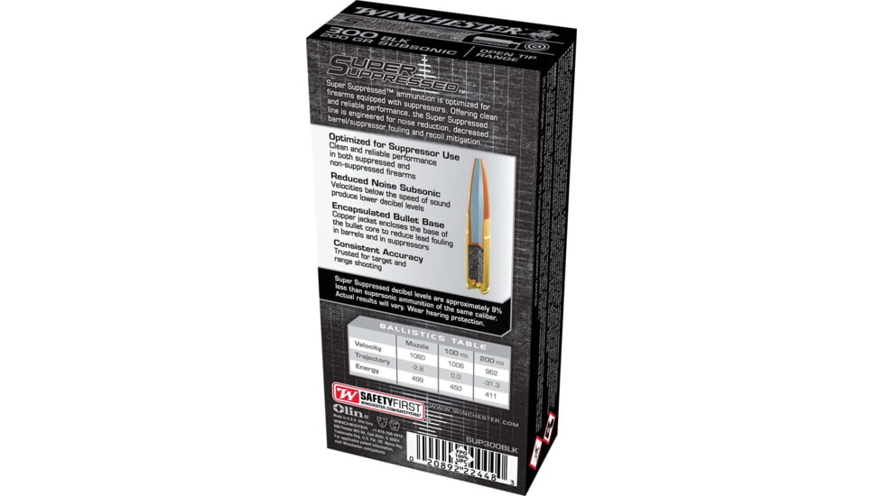 Winchester .300 AAC Blackout 200 grain Full Metal Jacket Rifle Ammunition
