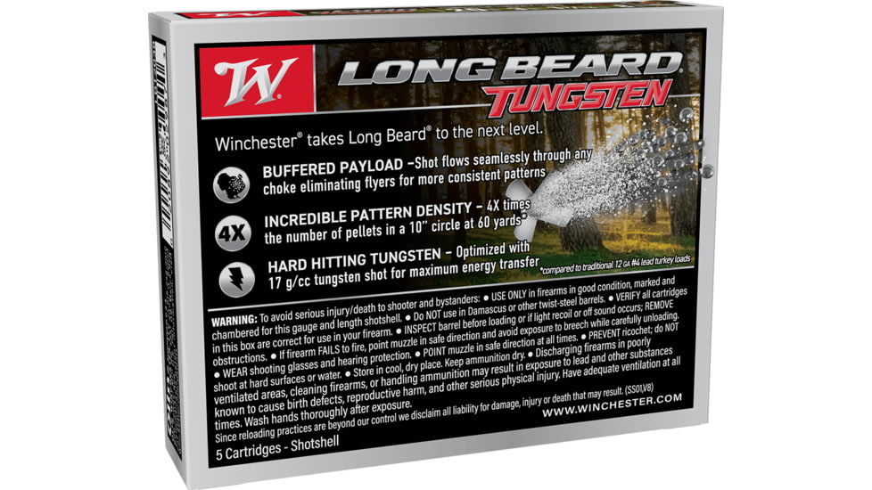 Winchester Long Beard 20 Gauge 1 9/16oz 3in Shotgun Ammo, #8, 5 Rounds, LBT2038