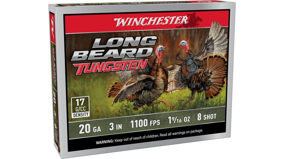 Winchester Long Beard 20 Gauge 1 9/16 oz 3in Shotgun Ammo, #8, 5 Rounds, LBT2038