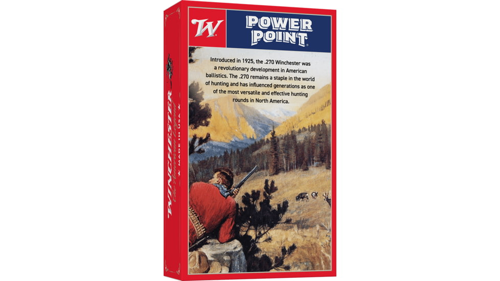 Winchester Winchester Super-X 250Th Anniversary .270 Winchester 150 Grain Jacketed Soft Point Brass Cased Rifle Ammo, 20 Rounds, X27050