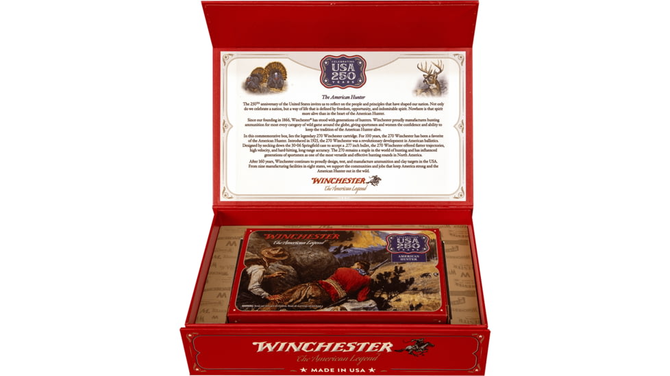Winchester Winchester Super-X 250Th Anniversary .270 Winchester 150 Grain Jacketed Soft Point Brass Cased Rifle Ammo, 20 Rounds, X27050