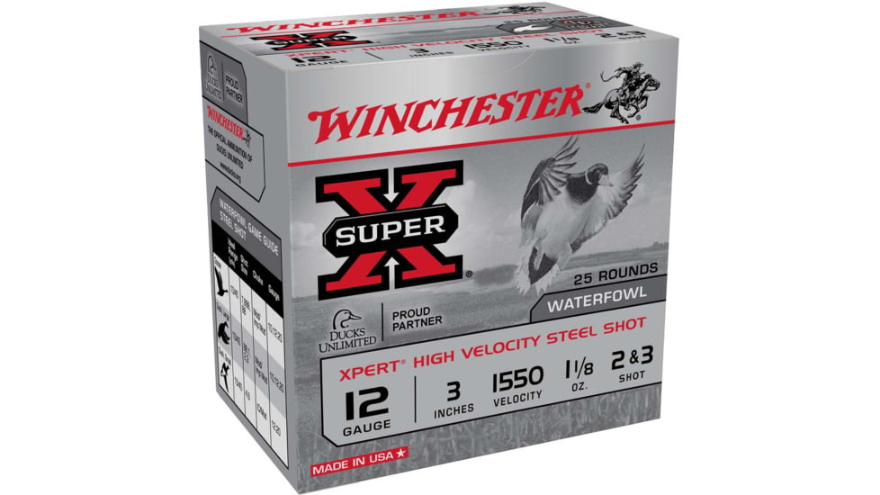 Winchester Xpert Steel WATERFOWL 12 Gauge 1 1/8oz 3in Shotgun Ammo, 25 Rounds, WEX12323
