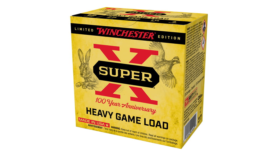 Winchester X126100 Super X 100th Anniversary 12 Gauge 1 1/4 oz 2 3/4 in Centerfire Shotgun Ammo, 25 Rounds, X126100