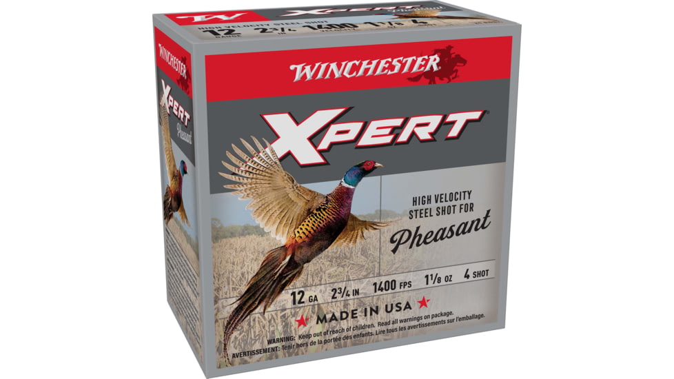 Winchester Xpert HV Steel Pheasant 12 Gauge 2.75in Size 5 Centerfire Shotgun Buckshot Ammo, 25 Rounds, WEXP12H4