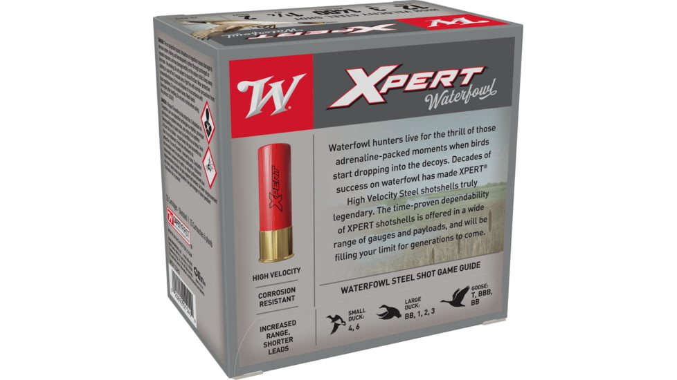 Winchester Xpert Waterfowl 12 Gauge 3in Shotgun Ammo, 25 Rounds, WEX123H2DU