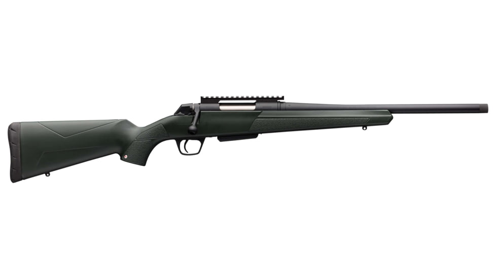 Winchester XPR Stealth TH SR Bolt Action Rifle, 6.5mm Creedmoor, 16.5in Barrel, 1-10, Synthetic Green Stock, Cerakote Black, 535757289-FRRMPG