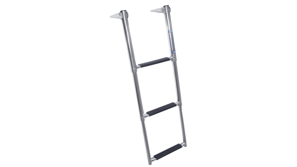 Windline Over Platform Telescoping 3 Step Ladder Stainless Steel Steps, TDL-3X