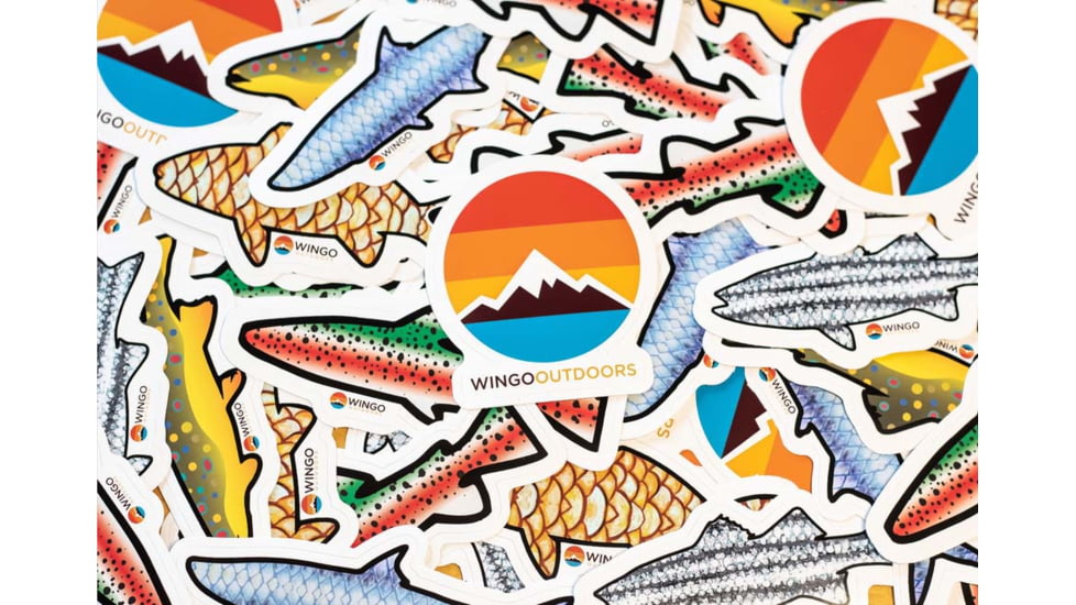 Wingo Outdoors Decal Stickers, 6-Pack, W-DEC-FIS-6PK