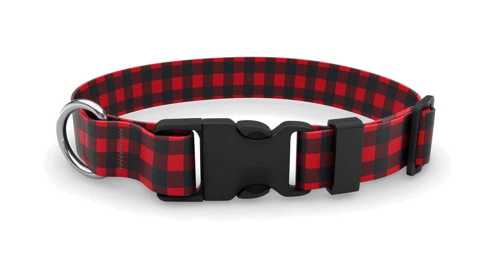 Wingo Outdoors Artisan Dog Collar, Buffalo Check Red, Large/XLarge, W-COL-138-LXL