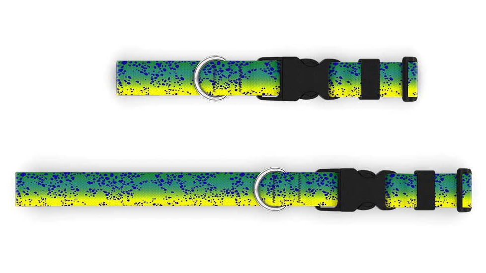 Wingo Outdoors Dog Collars, Mahi Mahi, Small/Medium, W-COL-125-SMD