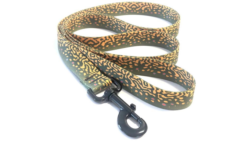 Wingo Outdoors Dog Leash - RepYourWater, Brook Trout, 6 foot length, W-LEA-503-6FT