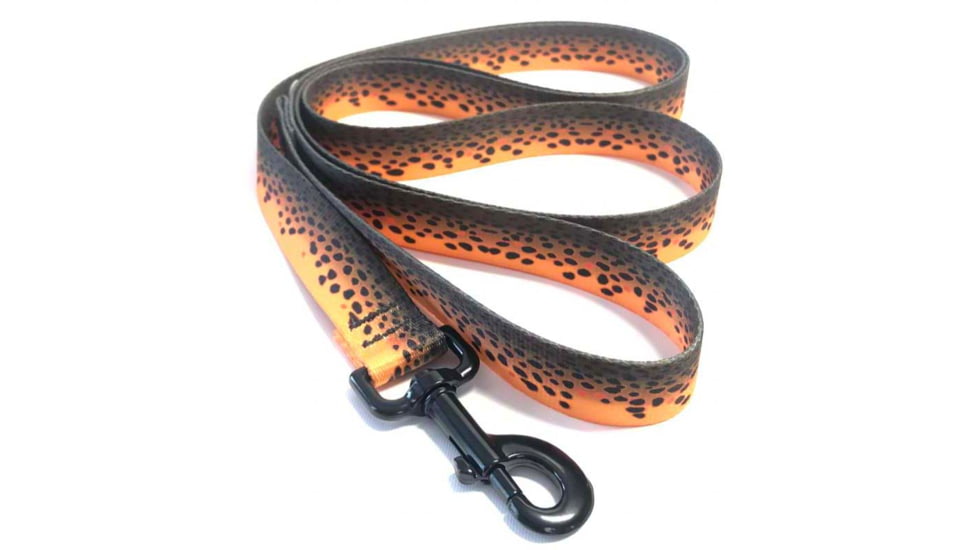 Wingo Outdoors Dog Leash - RepYourWater, Brown Trout, 6 foot length, W-LEA-504-6FT