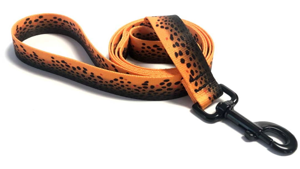 Wingo Outdoors Dog Leash - RepYourWater, Brown Trout, 6 foot length, W-LEA-504-6FT