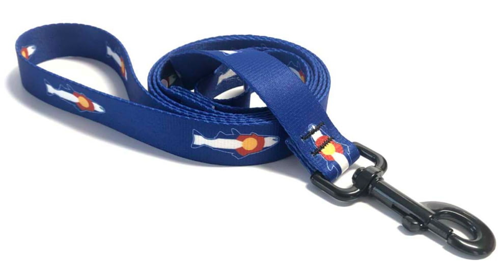 Wingo Outdoors Dog Leash - RepYourWater, CO Flag Trout, 6 foot length, W-LEA-505-6FT