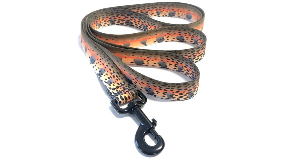 Wingo Outdoors Dog Leash - RepYourWater, Cutthroat Trout, 6 foot length, W-LEA-506-6FT