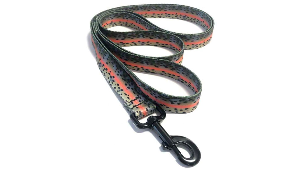 Wingo Outdoors Dog Leash - RepYourWater, Rainbow Trout, 6 foot length, W-LEA-509-6FT